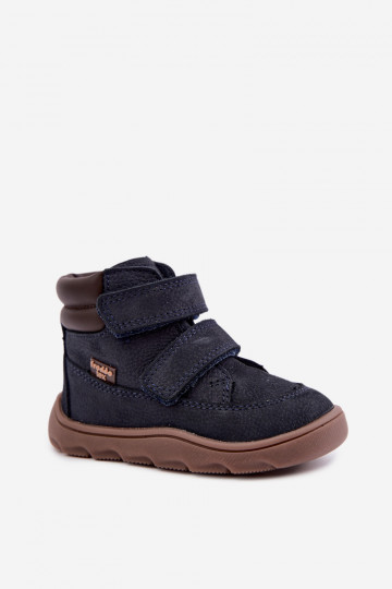 Tumši zili bērnu ādas kurpes Barefoot Froddo G2110150