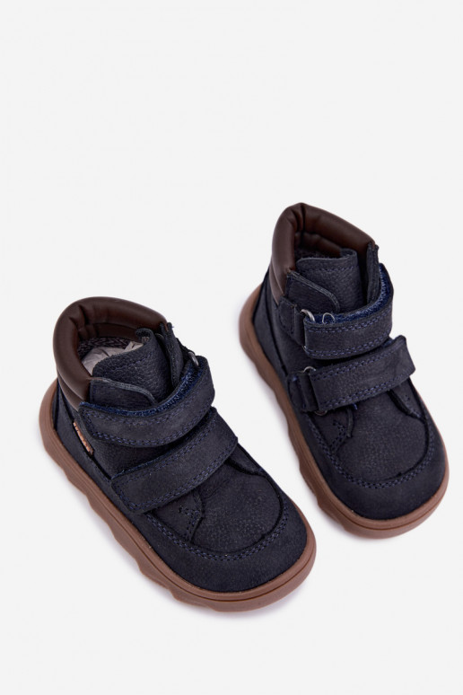 Tumši zili bērnu ādas kurpes Barefoot Froddo G2110150