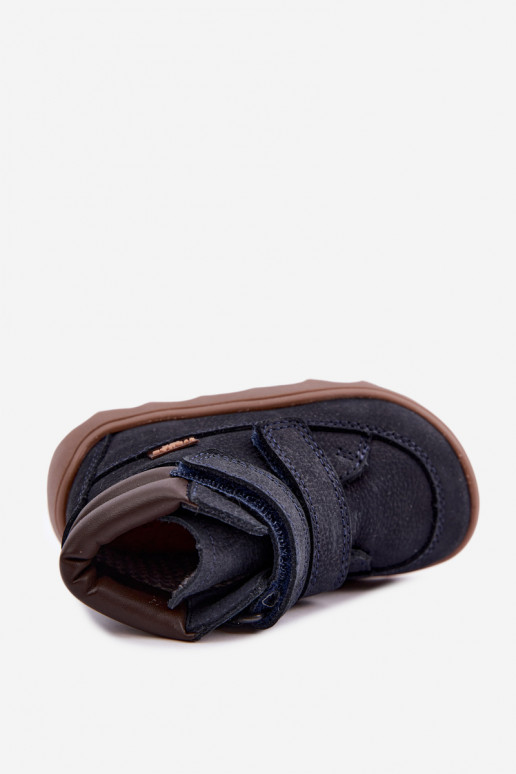 Tumši zili bērnu ādas kurpes Barefoot Froddo G2110150