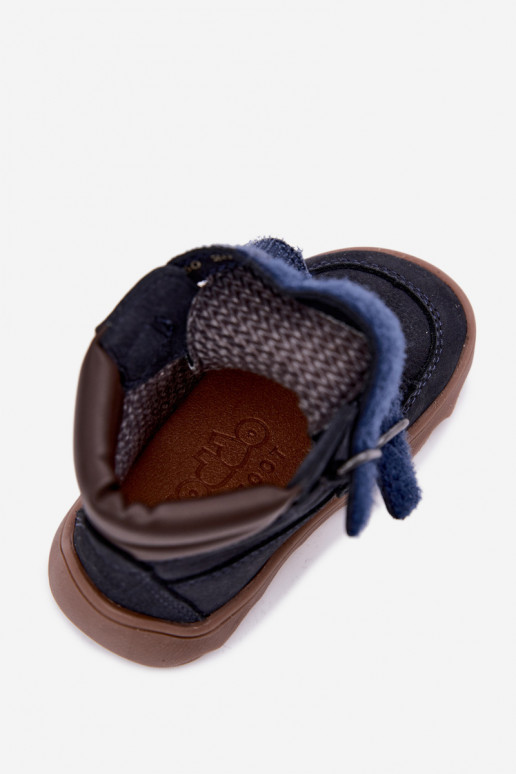 Tumši zili bērnu ādas kurpes Barefoot Froddo G2110150