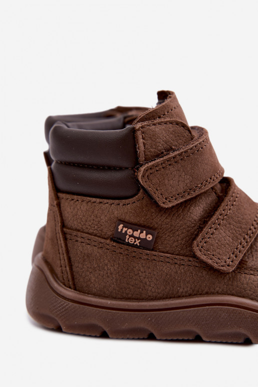 Brūnas bērnu ādas kurpes Barefoot Froddo G2110150-13