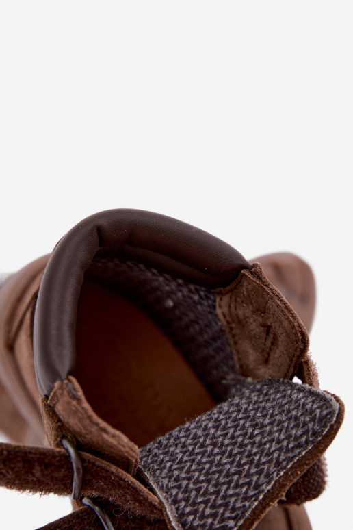Brūnas bērnu ādas kurpes Barefoot Froddo G2110150-13