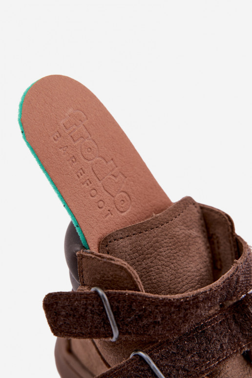 Brūnas bērnu ādas kurpes Barefoot Froddo G2110150-13