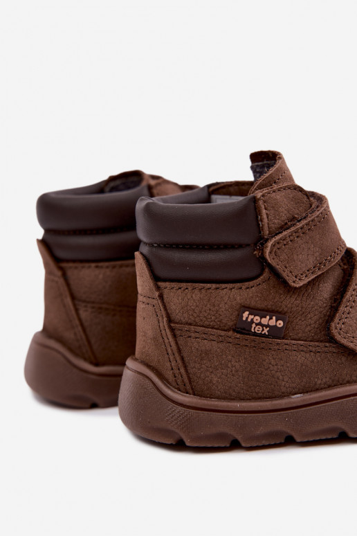 Brūnas bērnu ādas kurpes Barefoot Froddo G2110150-13
