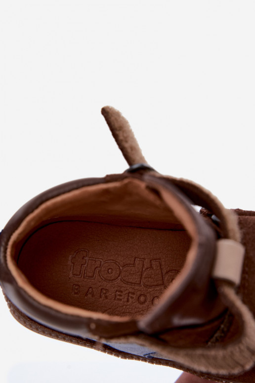 Brūnas bērnu zamša kurpes Barefoot Froddo G2110157-1