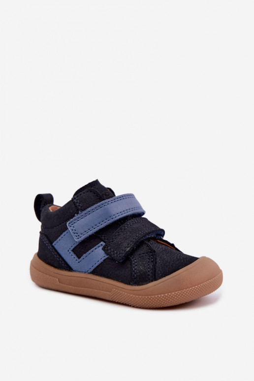 Tumši zili bērnu ādas kurpes Barefoot Froddo G2130380