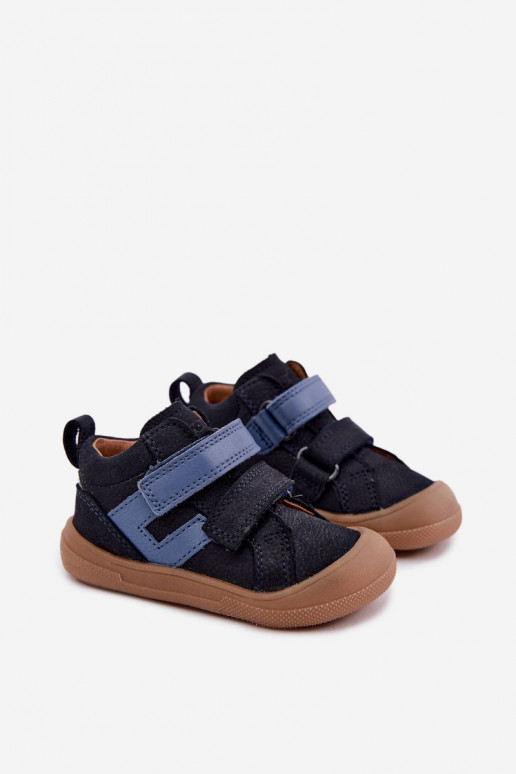 Tumši zili bērnu ādas kurpes Barefoot Froddo G2130380