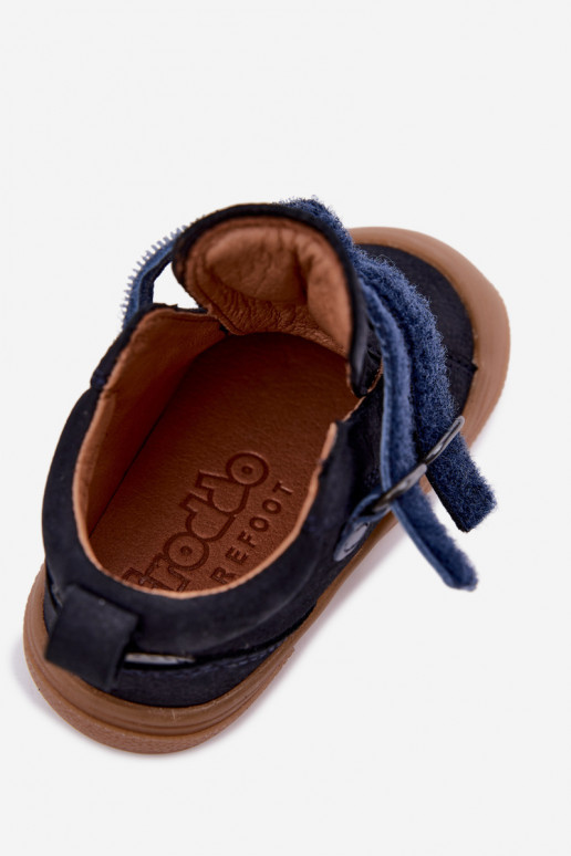 Tumši zili bērnu ādas kurpes Barefoot Froddo G2130380