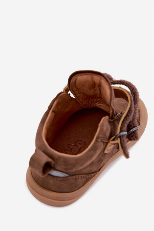 Brūnas bērnu ādas kurpes Barefoot Froddo G2130380-2