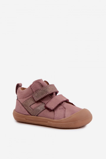 Ādas apavi bērniem Barefoot FRODDO G2130380-3 rozā krāsā