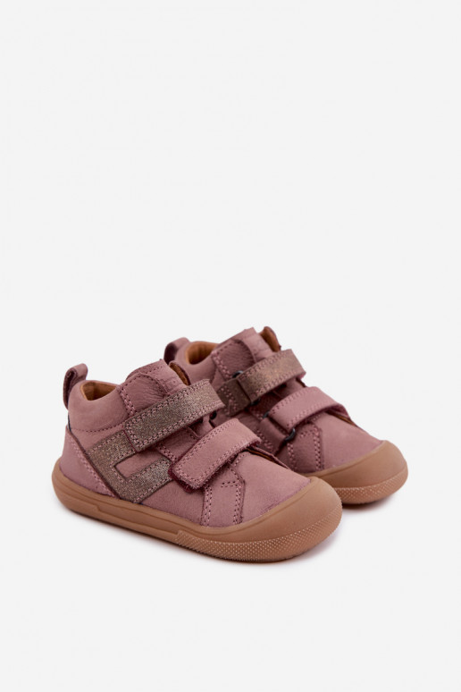 Ādas apavi bērniem Barefoot FRODDO G2130380-3 rozā krāsā