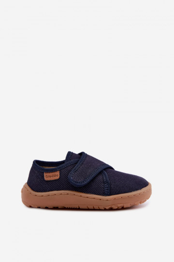 Bērnu čības zēniem ar lipīgām aizdares Barefoot Froddo G1700438 tumši zilā krāsā 2