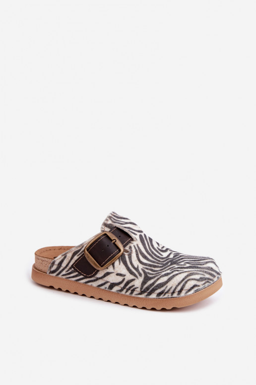 Zebras sieviešu klumpes ar sprādzēm DJ000016