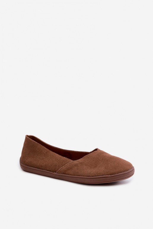 Barefoot balerīni no mākslīgās zamšā brūnā krāsā Mirelia