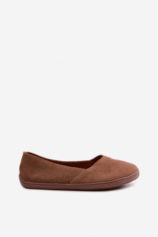 Barefoot balerīni no mākslīgās zamšā brūnā krāsā Mirelia