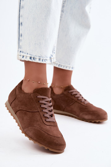 Barefoot sneakeri no mākslīgās zamšā brūnā krāsā Zazoo N1422 2