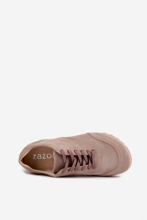 Barefoot sneakeri no mākslīgās zamšā smilšu krāsā Zazoo N1422