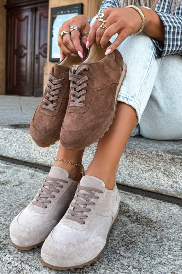 Barefoot sneakeri no mākslīgās zamšā brūnā krāsā Zazoo N1422 2