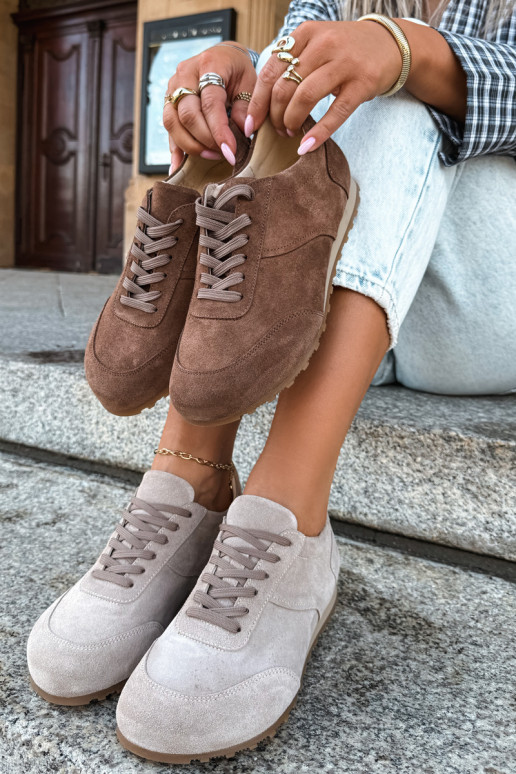 Barefoot sneakeri no mākslīgās zamšā brūnā krāsā Zazoo N1422