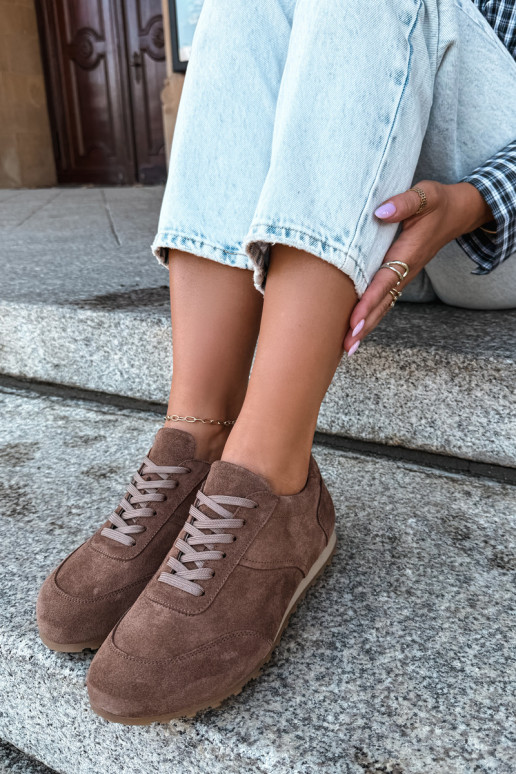 Barefoot sneakeri no mākslīgās zamšā brūnā krāsā Zazoo N1422