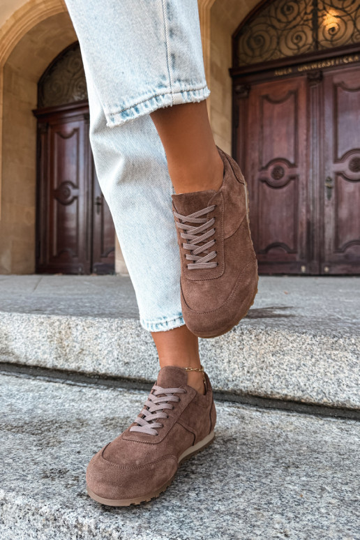 Barefoot sneakeri no mākslīgās zamšā brūnā krāsā Zazoo N1422