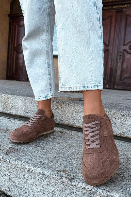Barefoot sneakeri no mākslīgās zamšā brūnā krāsā Zazoo N1422