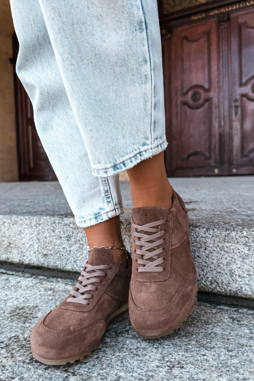 Barefoot sneakeri no mākslīgās zamšā brūnā krāsā Zazoo N1422