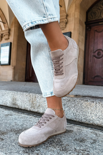 Barefoot sneakeri no mākslīgās zamšā smilšu krāsā Zazoo N1422