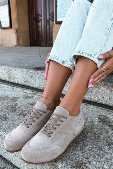 Barefoot sneakeri no mākslīgās zamšā smilšu krāsā Zazoo N1422 2