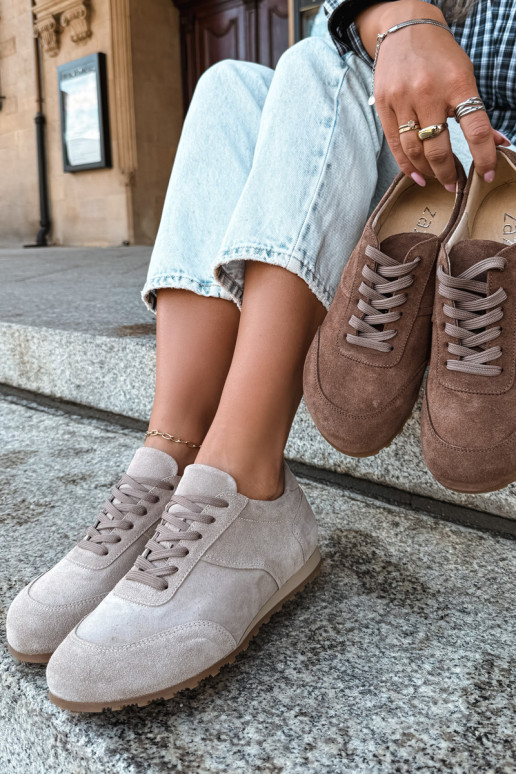 Barefoot sneakeri no mākslīgās zamšā smilšu krāsā Zazoo N1422