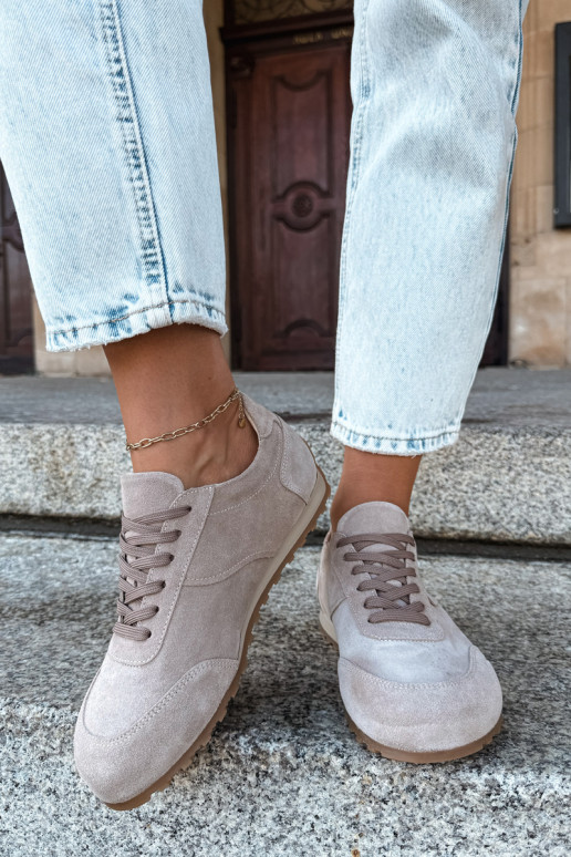 Barefoot sneakeri no mākslīgās zamšā smilšu krāsā Zazoo N1422