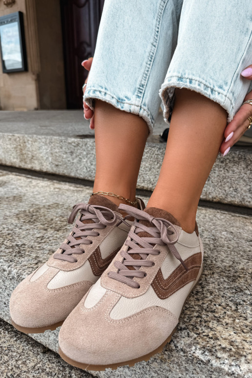 Barefoot sneakeri no mākslīgās zamšā smilšu krāsā Zazoo N1400