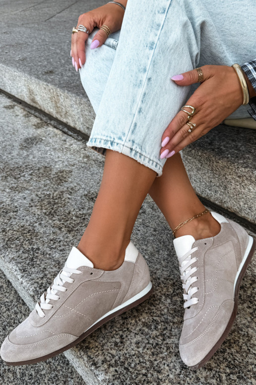 Barefoot sneakeri ar izšuvumiem smilšu krāsā Zazoo N1414