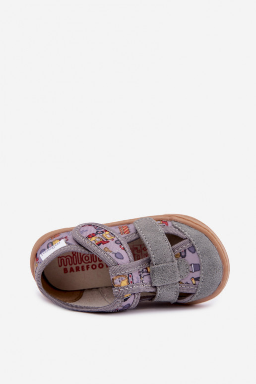 Bērnu čības Barefoot Milami pelēkā Lumi