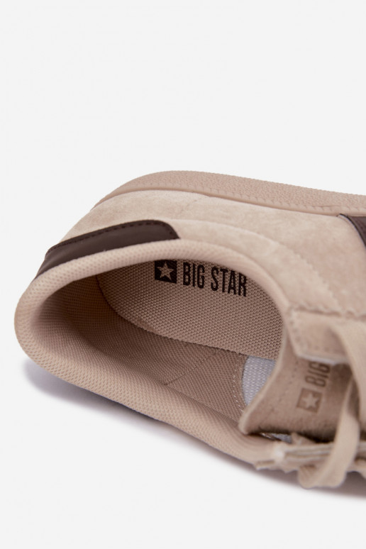Mākslīgās zamšādas sieviešu sporta apavi Big Star UU274440 smilšu krāsā