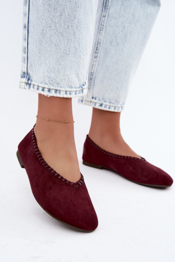 Balerīni ar austiem apmalēm bordo krāsā Talessa 2