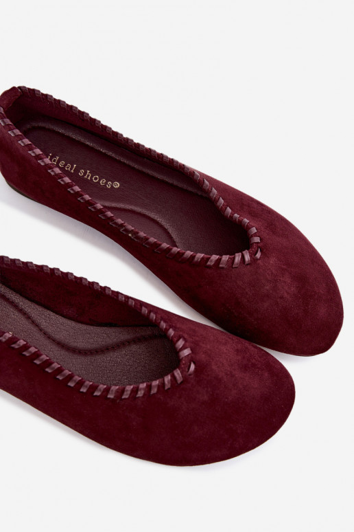Balerīni ar austiem apmalēm bordo krāsā Talessa