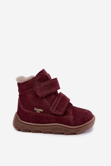 Zamša bērnu sniega zābaki Barefoot Froddo G2110151-4 bordo krāsā 2