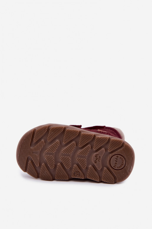 Zamša bērnu sniega zābaki Barefoot Froddo G2110151-4 bordo krāsā