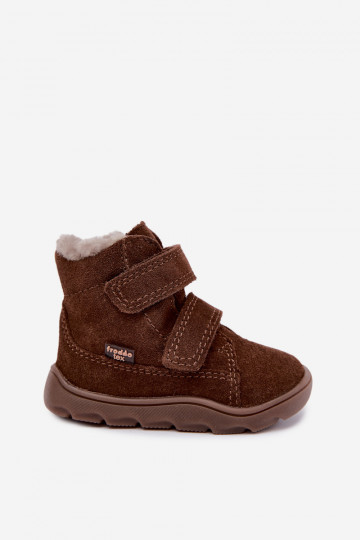 Zamša bērnu sniega zābaki Barefoot Froddo G2110151-13 šokolādes krāsā 2
