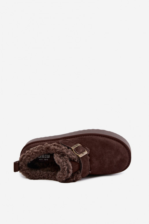 Mākslīgās zamšādas sniega zābaki ar platformu Big Star UU274319 CzekoladoĮe
