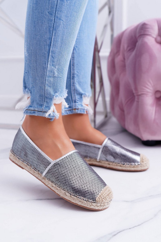 Lu Boo sudraba mežģīņu espadrilles Kimchi