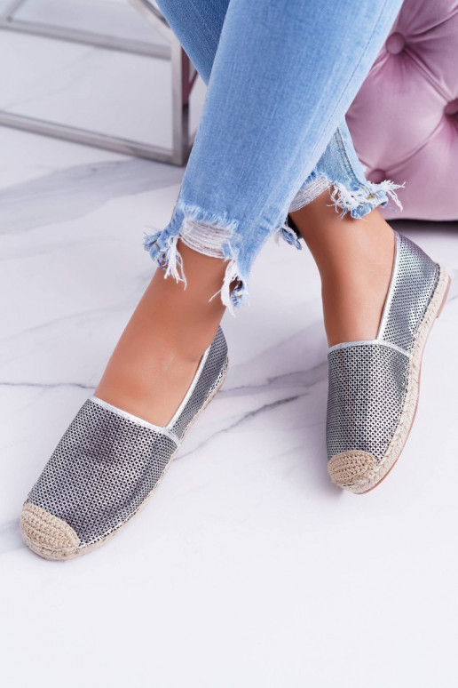 Lu Boo sudraba mežģīņu espadrilles Kimchi
