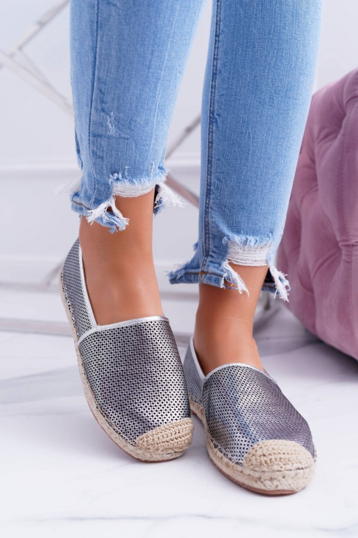 Lu Boo sudraba mežģīņu espadrilles Kimchi