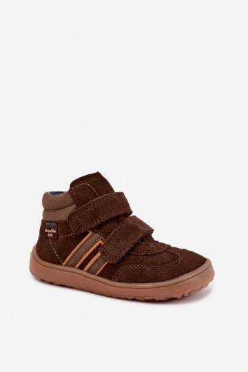 Bērnu mākslīgā zamšādas apavi Barefoot FRODDO G3110285-3 brūni