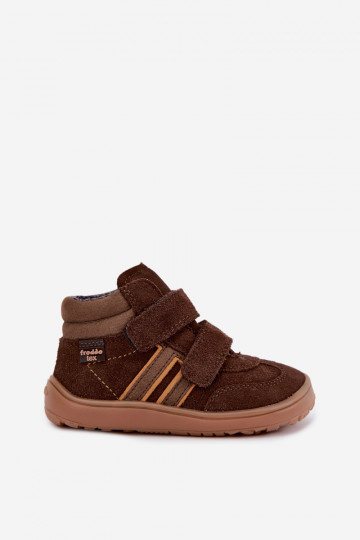 Bērnu mākslīgā zamšādas apavi Barefoot FRODDO G3110285-3 brūni 2