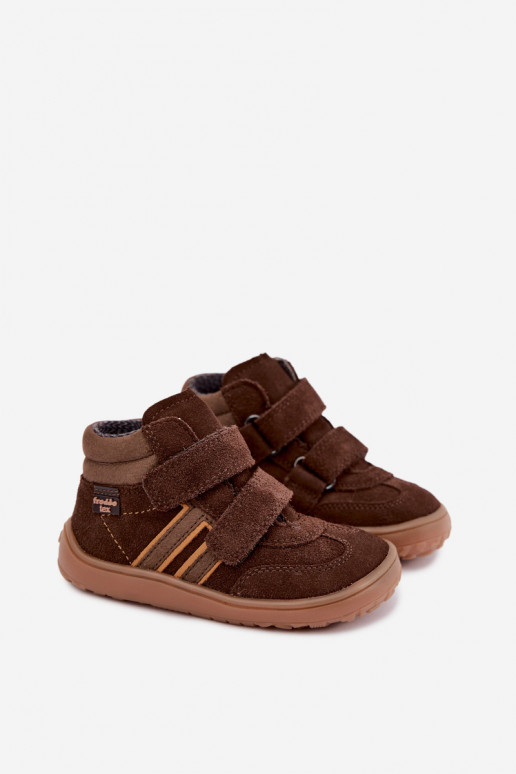 Bērnu mākslīgā zamšādas apavi Barefoot FRODDO G3110285-3 brūni
