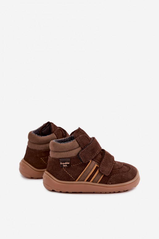 Bērnu mākslīgā zamšādas apavi Barefoot FRODDO G3110285-3 brūni