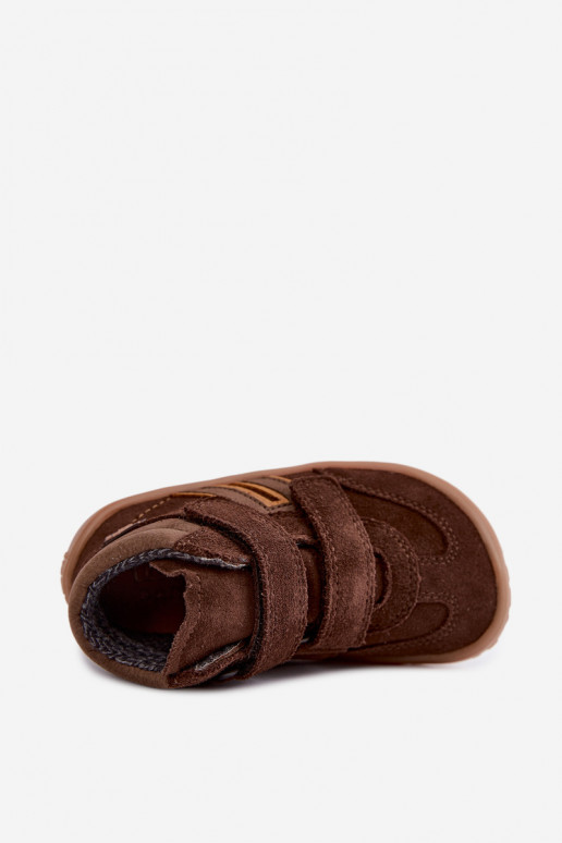 Bērnu mākslīgā zamšādas apavi Barefoot FRODDO G3110285-3 brūni