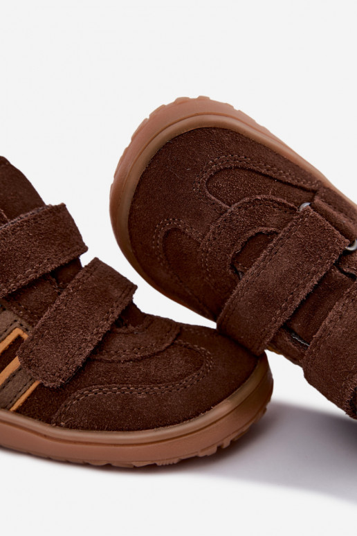 Bērnu mākslīgā zamšādas apavi Barefoot FRODDO G3110285-3 brūni